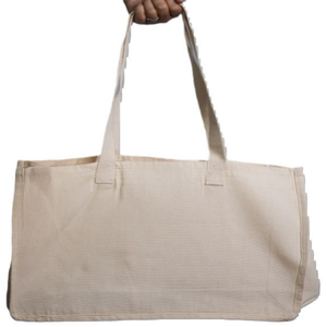 Bolso de mano de algodón orgánico 100% Calico con logotipo personalizado, bolso de compras de comestibles ecológico y ecológico, lona Beige Natural - Product Image 4