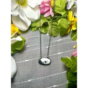 White Buffalo & Sterling Silver Necklace Navajo-<b>Crafted</b> Cultural Collectible Jewelry - Product Image 1