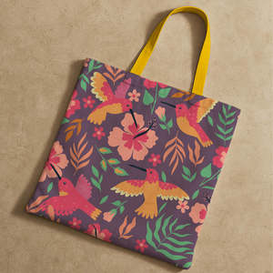 Durable Humming Birds Canvas Tote <b>Bag</b> Medium Eco-Friendly Screen Printed Tote Recyclable Heat Transfer <b>Long</b> for Advertising - Product Image 3