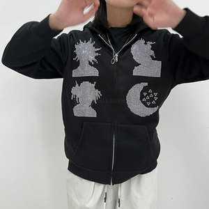 Nouveau Blouson matelassé à capuche pour femme grande taille, couleur unie, décontracté, hiver, avec strass, doublure 100% coton, coupe-vent, haute qualité - Product Image 4