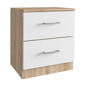 Kit Comodino 2 Cassetti 45x34xh47 Cm Rovere Bianco - Product Image 1
