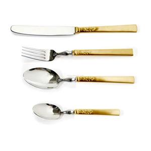 Cubiertos de acero inoxidable ideales para cocina, mesa, Hotel, uso doméstico, mango martillado, juego de cubiertos de 6 acabados chapados en color cobre - Product Image 5