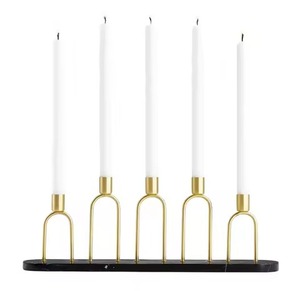 Bougeoir en métal décoratif moderne pièce maîtresse artistique pour bureau à domicile Table salon chambre Ambiance - Product Image 1