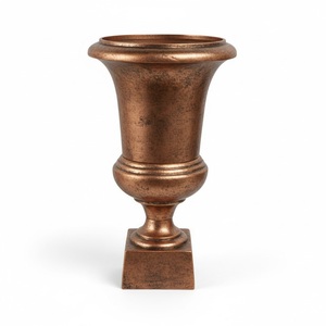 แจกันทรงทรัมเป็ตโลหะดีไซน์คลาสสิก รูปทรงตามสั่ง ทำจากทองแดงเคลือบโบราณ สำหรับใช้ในบ้าน โรงแรม งานแต่งงาน แจกันดอกไม้โลหะ - Product Image 1