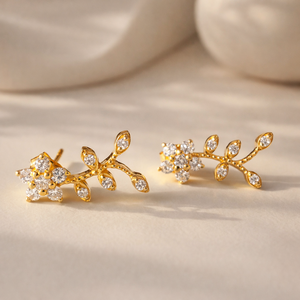 ต่างหูเพชรทรงกลีบดอกฟลูเออร์ - Product Image 3