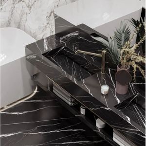 เคาน์เตอร์ครัวห้องน้ำแบบสั่งทำพิเศษ หินอ่อนธรรมชาติ คาร์รารา คาลาคัตตา สำหรับโครงการโรงแรม หินควอตซ์สำเร็จรูปแบบตัดตามขนาด - Product Image 3