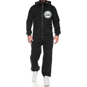 Conjunto deportivo de dos piezas con capucha y logotipo personalizado para hombre, sudadera informal con capucha y pantalones deportivos. - Product Image 5