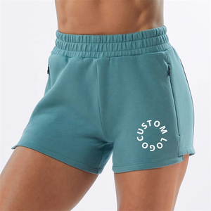 Moda recién llegados pantalón corto Deporte Mujer Color puro terciopelo plisado cintura elástica Sexy gimnasio pantalones cortos mujeres Casual Fitness Pantalones - Product Image 1