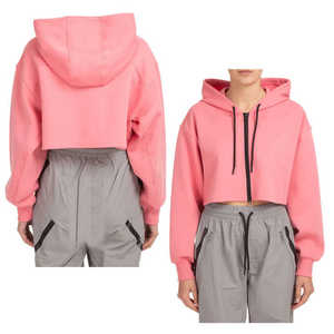 Sudadera con capucha con cremallera recortada para mujer con estilo: sudaderas cortas de moda, cómodas y perfectas para tendencias 2025 - Product Image 2