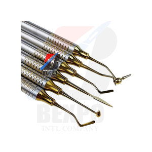 Kit de remplissage composite dentaire couleur or 6 pièces Instruments outils de remplissage et de restauration dentaires manuels - Product Image 6