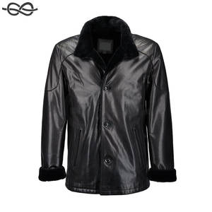 Abrigo de piel de cordero vegetal Malik con forro de piel de oveja de un solo pecho prendas de vestir exteriores comodidad elegante hecha en Pakistán - Product Image 1