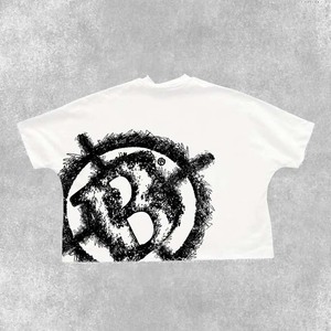 Camisetas recortadas de gran tamaño de verano para hombre, ropa de calle Y2K con estampado de algodón 100% gráfico personalizado, ropa de verano de punto - Product Image 2