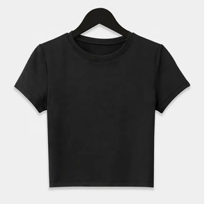 Camiseta Básica de Algodón 100% para Mujer, Camiseta Corta al por Mayor, Camisetas de Manga Corta con Cuello Redondo para Mujer 2026 - Product Image 6