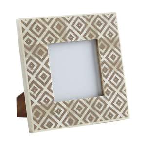 Moroccan Bone Inlay <b>Photo</b> <b>Frame</b> <b>Black</b> White Handmade Geometric Trellis Artistic Decorative Tabletop Modern Picture Holder Gift - Product Image 6
