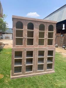 Almirah de madera de diseño antiguo de 2 partes de la mejor calidad, almacenamiento montado en la pared ecológico de madera maciza moderna para comedor y sala de estar - Product Image 2