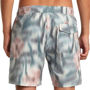 OEM Custom <b>Men</b> Swim <b>Shorts</b> Abstract Floral Sage Green <b>Pink</b> Beachwear Quick Dry Board <b>Shorts</b> Mesh Lining Front Factory Wholesale - Product Image 2