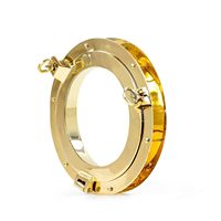 Fenêtre nautique robuste avec bride réglable fenêtres à hublot en laiton pour portes décoration nautique Accent (12 pouces en laiton)