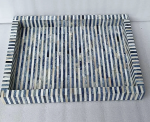 Plateau de service en incrustation d'os pur de qualité supérieure Table à manger plateau de service décoratif pour la maison hôtel et Restaurant fournitures chaudes de l'Inde - Product Image 3