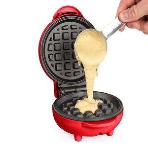 Mini Wafflera Eléctrica con Placas Antiadherentes, Electrodoméstico de Acero Inoxidable de 1000W de Myrva, Diseño Redondo para una Fácil Preparación - Product Image 6