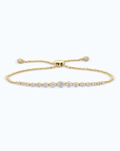 Tapering Diamond Bolo Bracelet Half 0.96 Ct Natural Diamond G-H Color VS-SI Clarity 14K <b>Solid</b> <b>Gold</b> Wrap Style Custom Piece - Product Image 2
