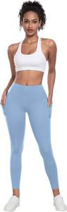 Lot de 6 pantalons de yoga pour femmes simplement à la mode taille haute taille moyenne Leggings doux taille élastique contrôle du ventre avant solide - Product Image 3