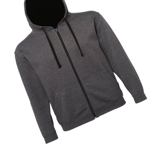 Sweat à capuche unisexe gris à fermeture éclair, veste en polaire unie, meilleur coton lourd à fermeture éclair, vente en gros pour hommes et femmes, vêtements décontractés d'hiver, streetwear - Product Image 2