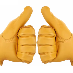 Gants en cuir de vachette fendu XL les plus populaires, manchette longue, travail de soudage en grain de chèvre, protection de sécurité, anti-coupure pour les travaux de conduite. - Product Image 3