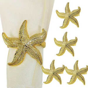 Servilletero decorativo de mesa de diseño Vintage, servilleteros de estrella de mar, perfectos para bodas y todos los eventos, accesorios de mesa - Product Image 4