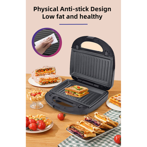 Machine à sandwichs et gaufres électrique 2-en-1 pour la maison, la cuisine, l'hôtel et l'extérieur, en aluminium durable, prise US - Product Image 6
