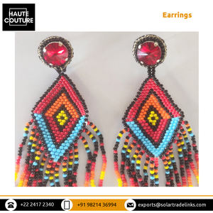 Pendientes Hechos a Mano con Cuentas para Mujer, Estilo Bohemio, Mexicano, Coloridos, Grandes, Largos, con Borlas y Cuentas de Semillas - Product Image 6