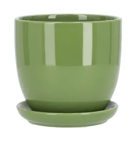 Pot bunga keramik tampilan alami 100% atasan desain menarik peralatan makan pot tanaman dengan biaya terendah