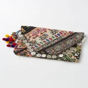 الهندي مصمم يدوية حقائب تسوق حقيبة التقليدية صديقة للبيئة حقيبة أنيق التباين في المطرزة