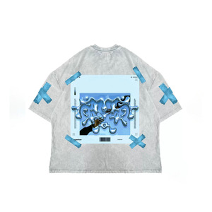 Oem 100% coton unisexe t-shirts surdimensionnés sérigraphiés t-shirts graphiques pour hommes personnalisés de base col rond à manches courtes t-shirt boxy - Product Image 2