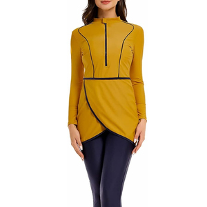 Traje de baño modesto para mujeres musulmanas Tankinis Active Wear High Cut 2 piezas Set Front Islamic Burkinis Eco-Friendly Fitness Cover up - Product Image 6