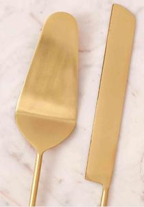 Best Selling Wood PC <b>Cake</b> <b>Tool</b> Set Gold Metal Plated Server Slicer & Spatula Flower Bee End Design Home Wedding Restaurant Use - Product Image 3