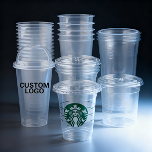 Tùy chỉnh <span class=keywords><strong>8oz</strong></span> 16oz bong bóng milek trà nước trái cây biểu tượng tùy chỉnh in Pet PLA cho uống lạnh với nắp rõ ràng Cà Phê Cốc nhựa dùng một lần - Product Image 1