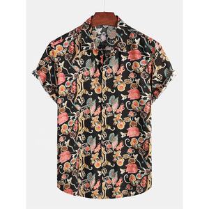 เสื้อฮาวายพิมพ์ลายดอกไม้ผ้าฝ้ายระบายอากาศได้ดีเสื้อดีไซน์ตามสั่ง100% โพลีเอสเตอร์ - Product Image 4