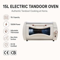 Horno Tandoor Eléctrico de 1500W y 15L para Pizza y Naan con Ventana de Visualización, Certificación CE y CB, Suministro de Fábrica ODM/OEM, CBU/SKD/CKD