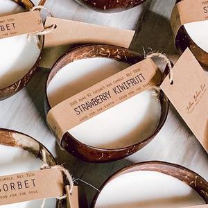 Vela de cáscara de coco, vela de cuenco de coco hecha a mano y ecológica para decorar - Product Image 6