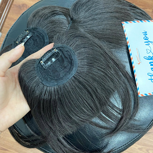 Haute qualité noir droite frange 100% pince à cheveux humains dans les Extensions de cheveux à franges avant frange morceau de cheveux - Product Image 3