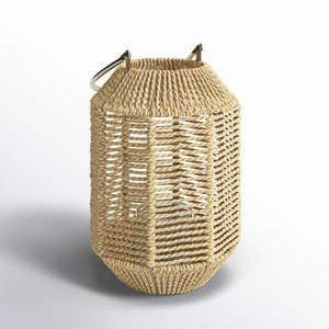 Rustic Rope <b>Lantern</b> Vintage Outdoor Decor and Antique Style Indoor Standing Lamp Handmade Home Accent Piece - Product Image 1