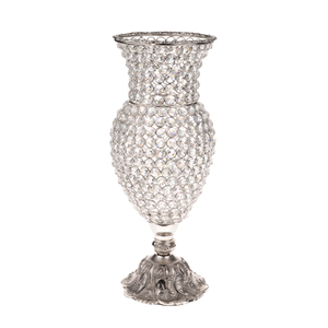 Elegante jarrón de metal plateado en estilo indio clásico con diseño moderno, decoración perfecta para el hogar, bodas, exhibición floral atemporal - Product Image 5