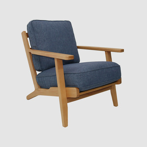 Chaise longue moderne en bois de teck massif pour l'intérieur et l'extérieur de haute qualité avec coussin pour le salon, la villa et la cour - Product Image 4