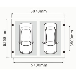 Abri solaire double pour deux véhicules avec structure en aluminium sans modules - Product Image 5