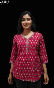 Kurtis et hauts courts en coton pur pour femmes, vêtements décontractés et quotidiens indiens, vêtements d'été, prix numérique, tailles plus disponibles - Product Image 3