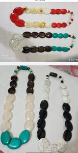 Collar de cuentas de resina de alta calidad para mujeres y niñas, collar de joyería de moda al por mayor, collar de resina al mejor precio, Color naranja - Product Image 3