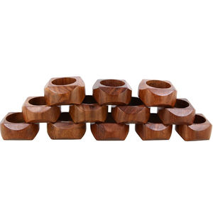 Rond de serviette en résine et bois bois d'acacia bois fait à la main ronds de serviette décoratifs boîte à mouchoirs vente chaude maison et cuisine - Product Image 5