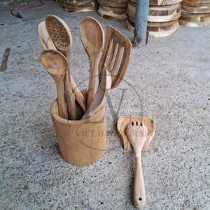 Wholesale Natural Acacia <b>Wooden</b> Utensils Kitchen Set <b>Cooking</b> <b>Wooden</b> <b>Spoons</b> with Hanging Hole Best Price from Vietnam - Product Image 6