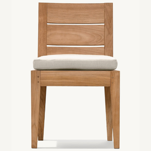 Silla sin brazos de madera de teca con estilo moderno, apta para uso en exteriores, equipada con espuma suave y duradera. - Product Image 5