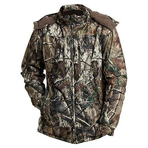 Veste de chasse pour homme à fermeture éclair intégrale, en polaire, couche intermédiaire, col montant, logo frontal, écologique, hiver, respirante, tissu silencieux, équipement d'extérieur - Product Image 5
